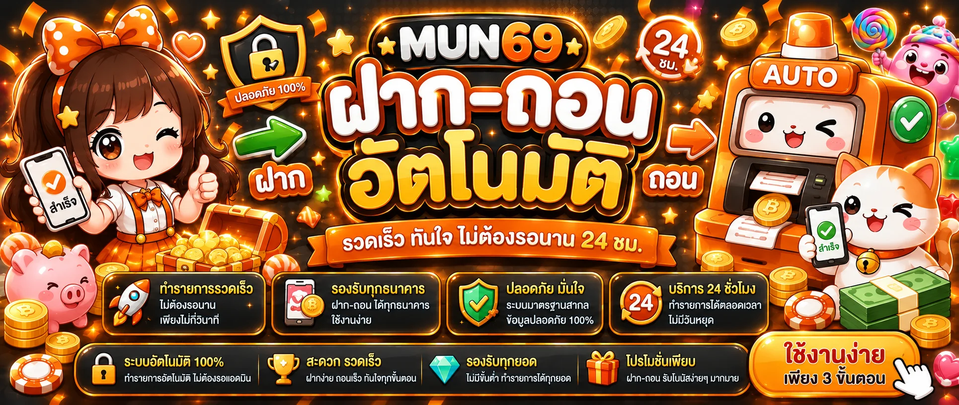 MUN69 ทางเข้าเว็บตรง สล็อต บาคาร่า ฝากถอนออโต้