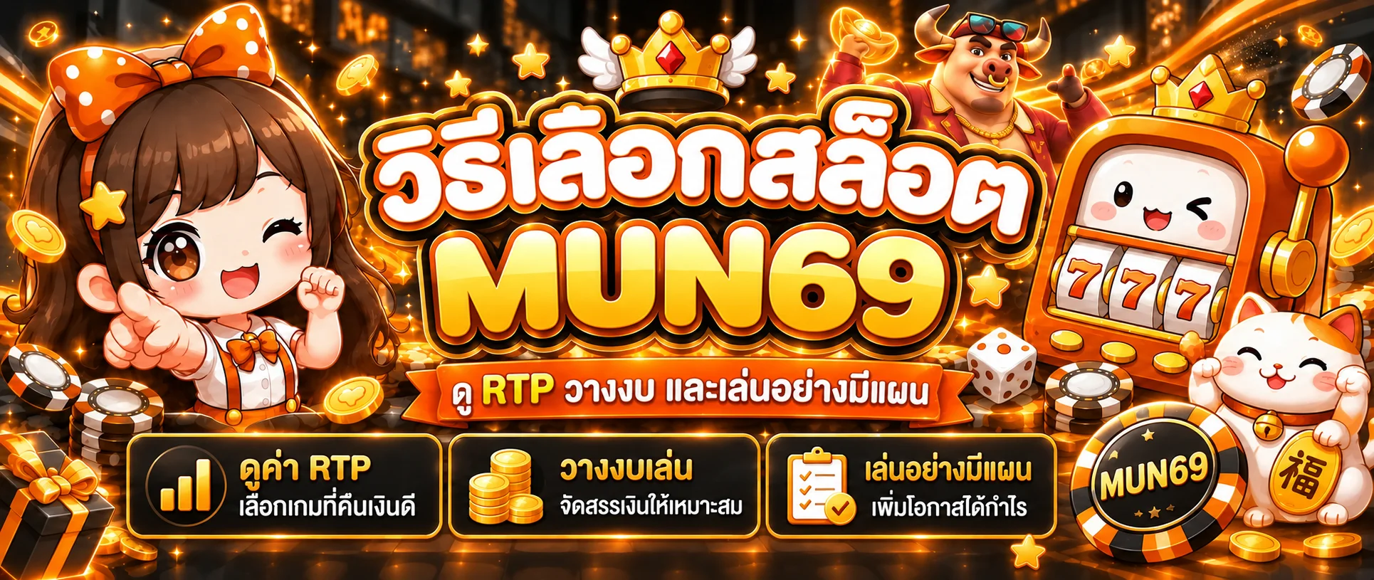 MUN69 วิธีเลือกสล็อต อ่าน RTP และวางงบอย่างมีแผน